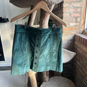 Madewell Teal Button-Up Mini Skirt